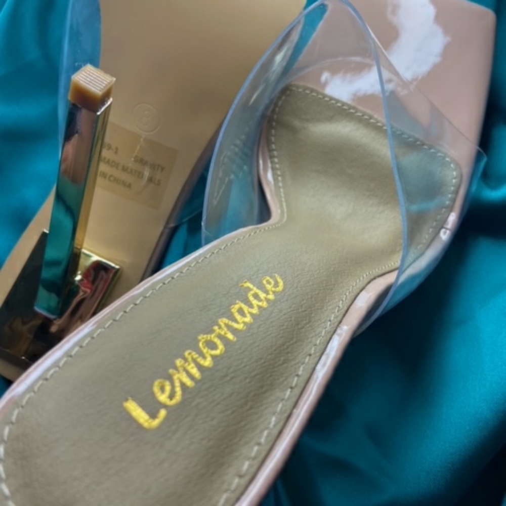 Lemonade Clear Square Toe Heels